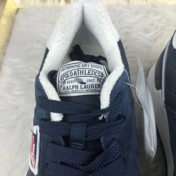 NEW Polo Ralph Lauren Trackster 100 Navy Sneakers - Picture 7 of 11